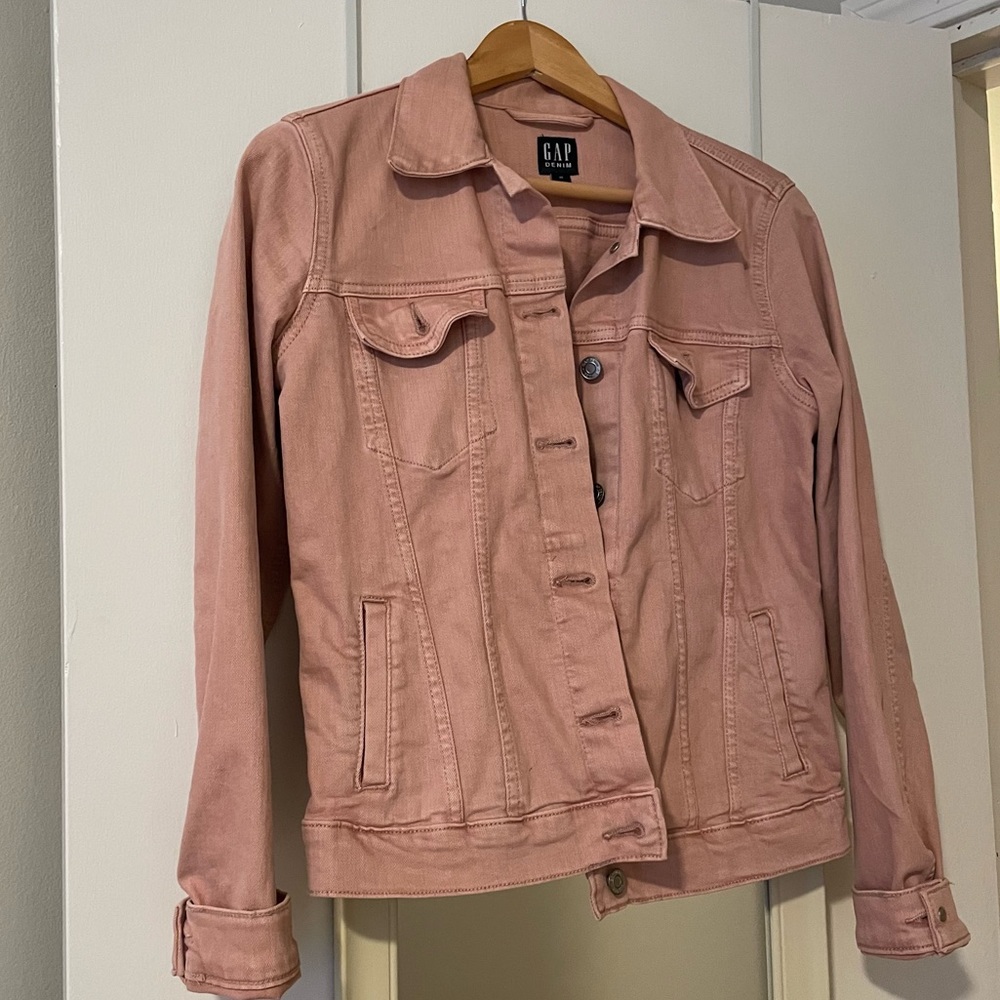 Pink denim sweater